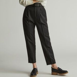 NWT Everlane The Way-High Tapered Pant / cotton tencel lyocell 0 / black